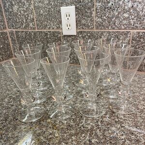 12 Stuben Vintage Elegant Clear Glass Wine Goblets